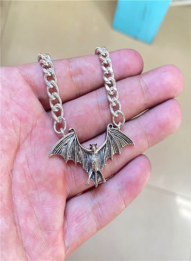 KURTCB Bat Necklace Gothic Punk Cool Heavy Chain Choker Cyber Animal Wing Pendant Necklace for Women Halloween Jewelry - Image 5